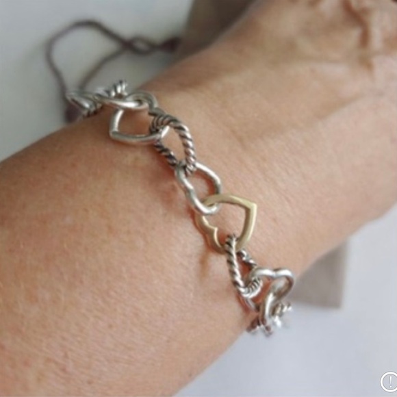 David Yurman Cable Hearts links Bracelets Sterling Silver and 18K Gold - Picture 7 of 7